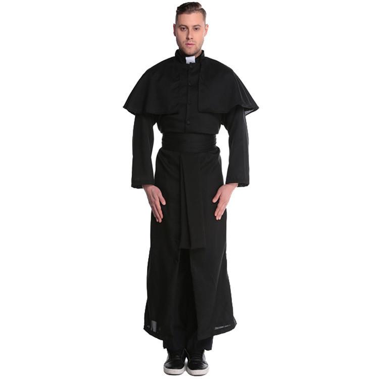 Stylish Unisex Couples Costume For Halloween Featuring Priest And Nun Theme M-xl Sizes