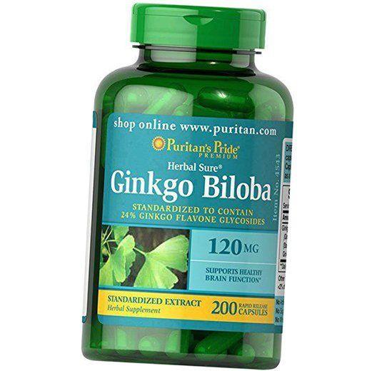Ginkgo-Biloba-Extrakt, standardisierter Ginkgo-Biloba-Extrakt 120 Kapseln, Puritan's Pride 30 Kapseln (71367001)