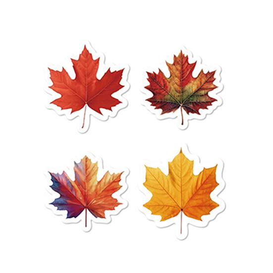 500 Pcs Fall Maple Leaves Stickers Self Adhesive Label Stickers Roll Autumn Leaves Decals for Thanksgiving Harvest Envelope Journal Scrapbook Decor