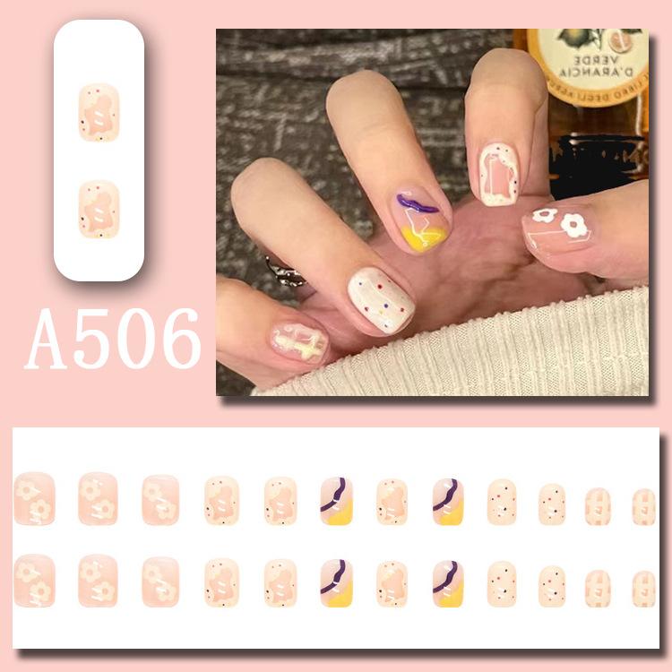 Manicure Sheet, Fake Nails, Finished Product, Simple Lemon Ice Style Manicure, Hair Change, Wearing Nails