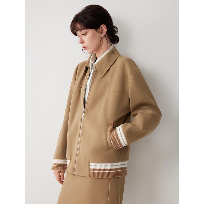ELLE Women's Khaki Lapel Workwear Jacket