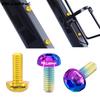 RISK 2pcs Bike Bottle Holder Screw Titanium Alloy MTB Bicycle M5x12 Cage Bolts Fixing Air Pump Bracket Screws For Cycling Repair 6