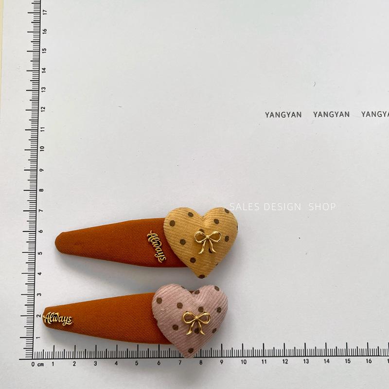 Koreanische Herz-Pünktchen-Schleife Haarspange - Vielseitige Dreieck BB-Klammer für Pony
