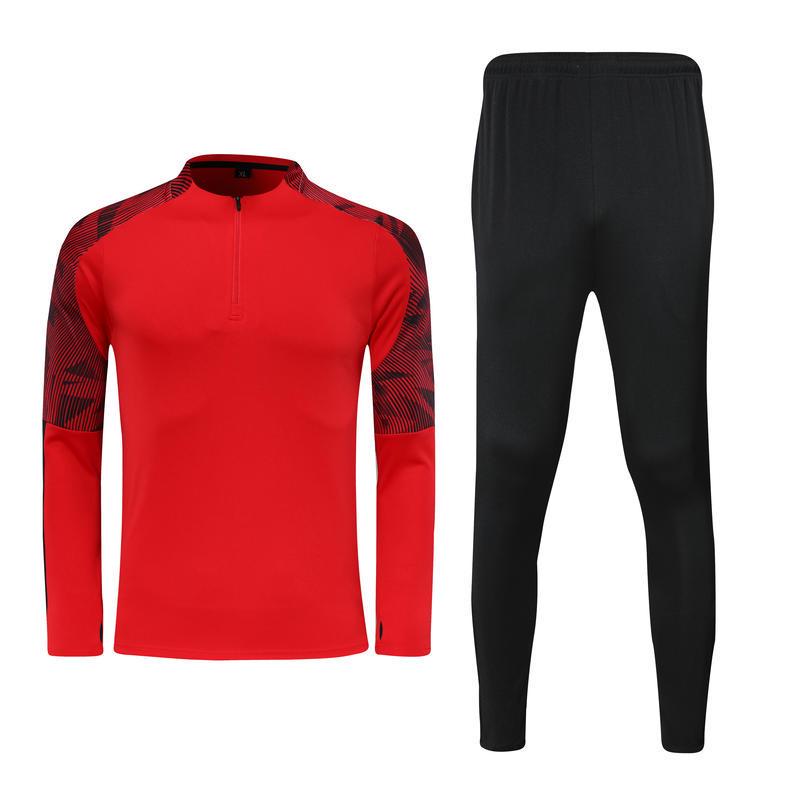 Unisex Half-Zip Long-Sleeve Football Training Set with Pants