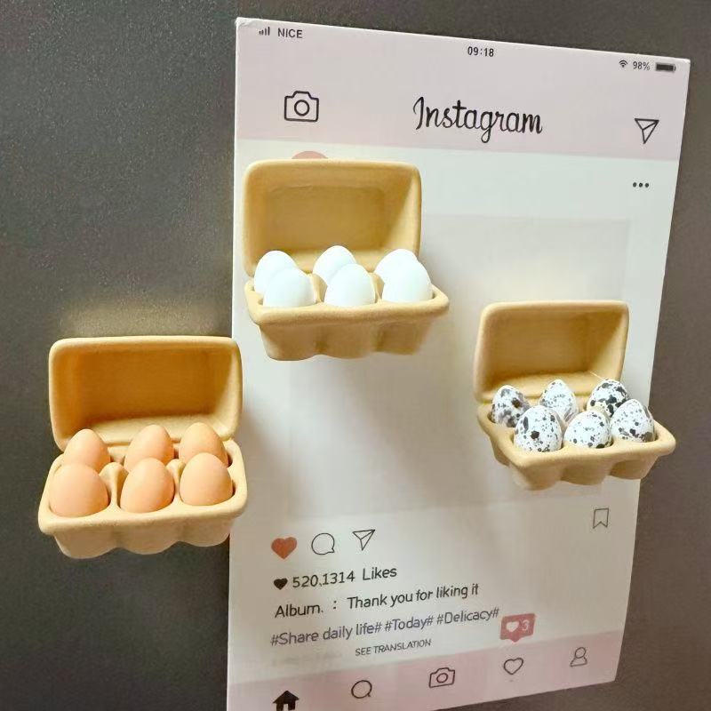 Mini Egg Refrigerator Magnet Refrigerator Deco Refrigerator Magnet Milk Tea Refrigerator Decoration