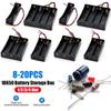 1 2 3 4 Slot 18650 Battery Storage Box Case Plastic DIY Batteries Clip Holder Container Black for 18650 3.7V Battery