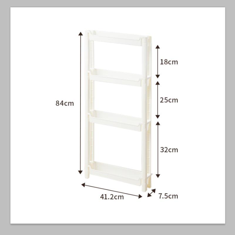 Slim Behind-Door Storage Trolley: Multi-Layer Shelf for Bathroom & Toilet.