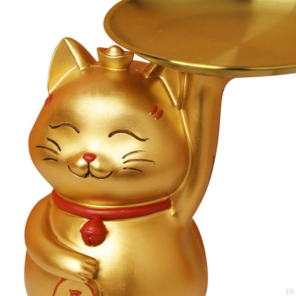 Elegantes Katzen-Skulptur Schmuckhalter und Aufbewahrungsbox Set für Wohnkultur