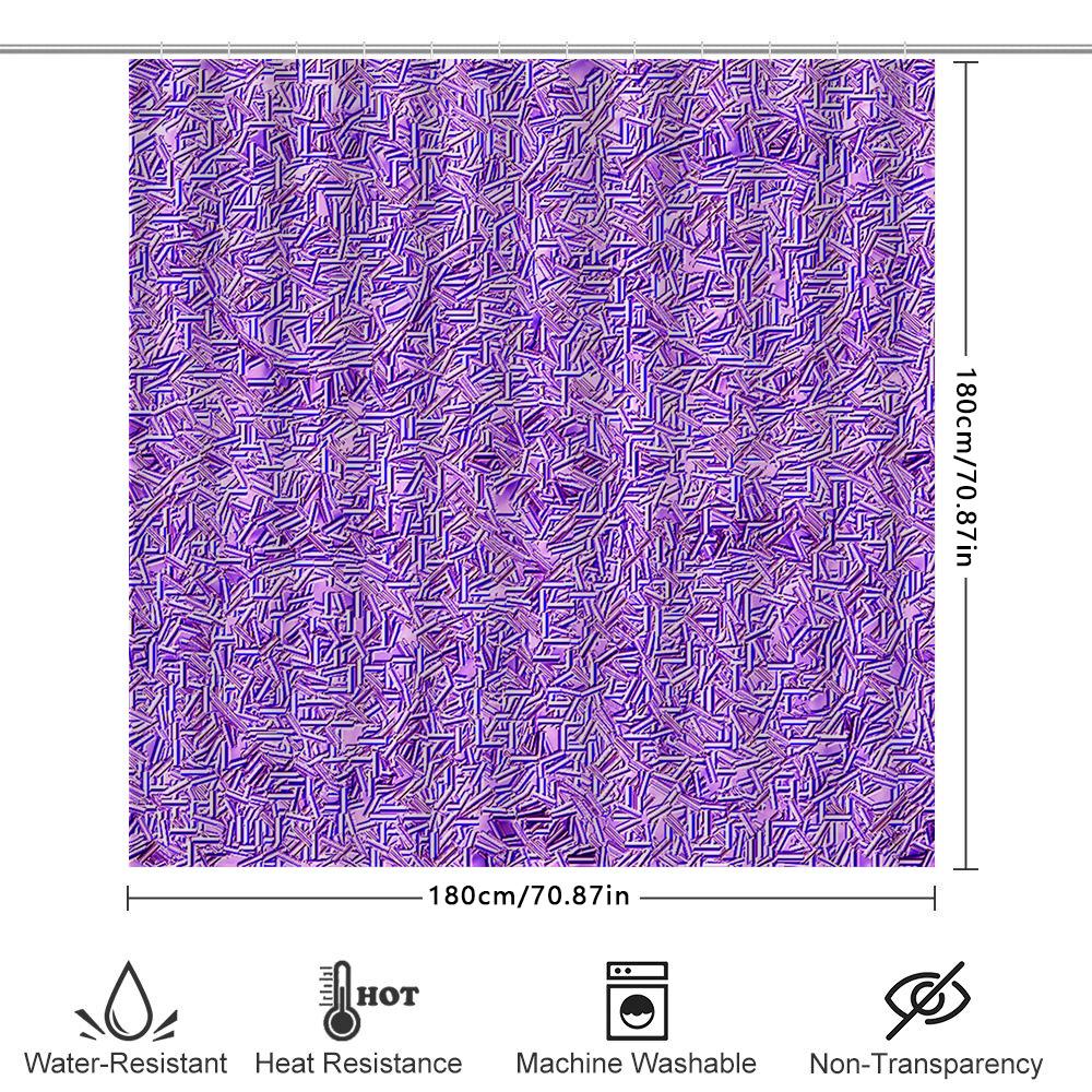 Rideau de douche moderne bleu violet, doublure de bain imperméable à motif rayé, pour décoration de salle de bain, 72 x 84 pouces
