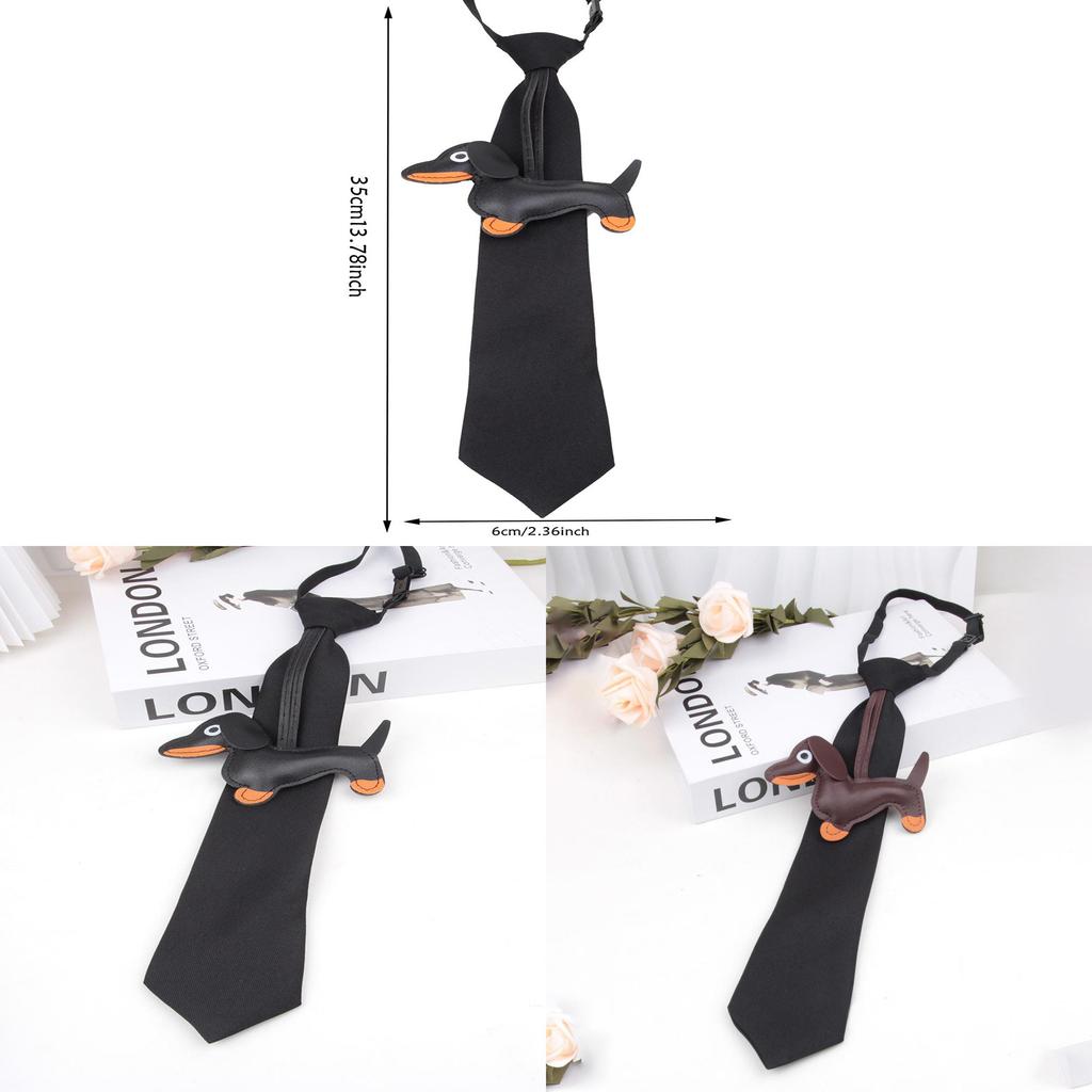 Dog Cartoon Necktie With Butterfly Knot For Casual Wear And Gift For Adults