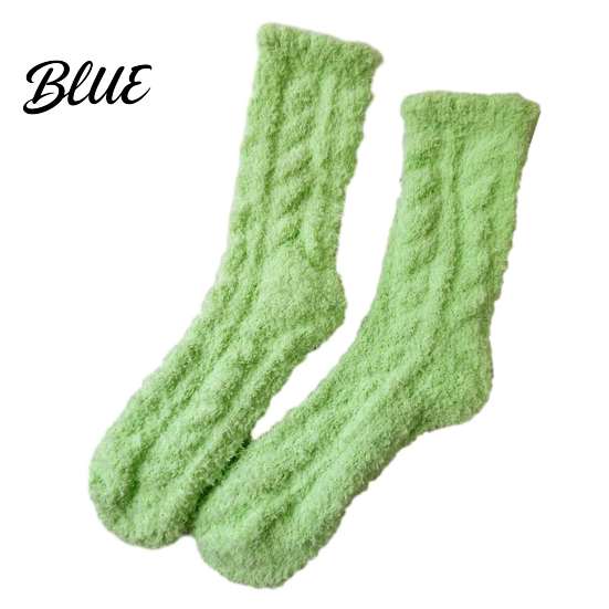 Cozy Pajama Socks Thickened Plush for Women Thermal Sleep Socks Coral Fleece Warm Cute Macaron Color Soft House Floor Winter Autumn Cold Weather Non