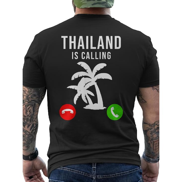 Thailand Calling Funnyacanzaouveniracanza Thailand Men's Back Print T-Shirt - Perfect Gift