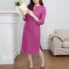 ZANZEA Women Casual Round Neck Loose Summer 3/4 Sleeve Cotton Dress