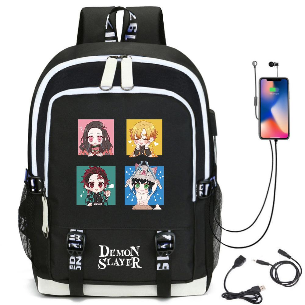 

Anime peripheral large capacity backpack fashion backpack computer bag Oxford cloth student backpack black