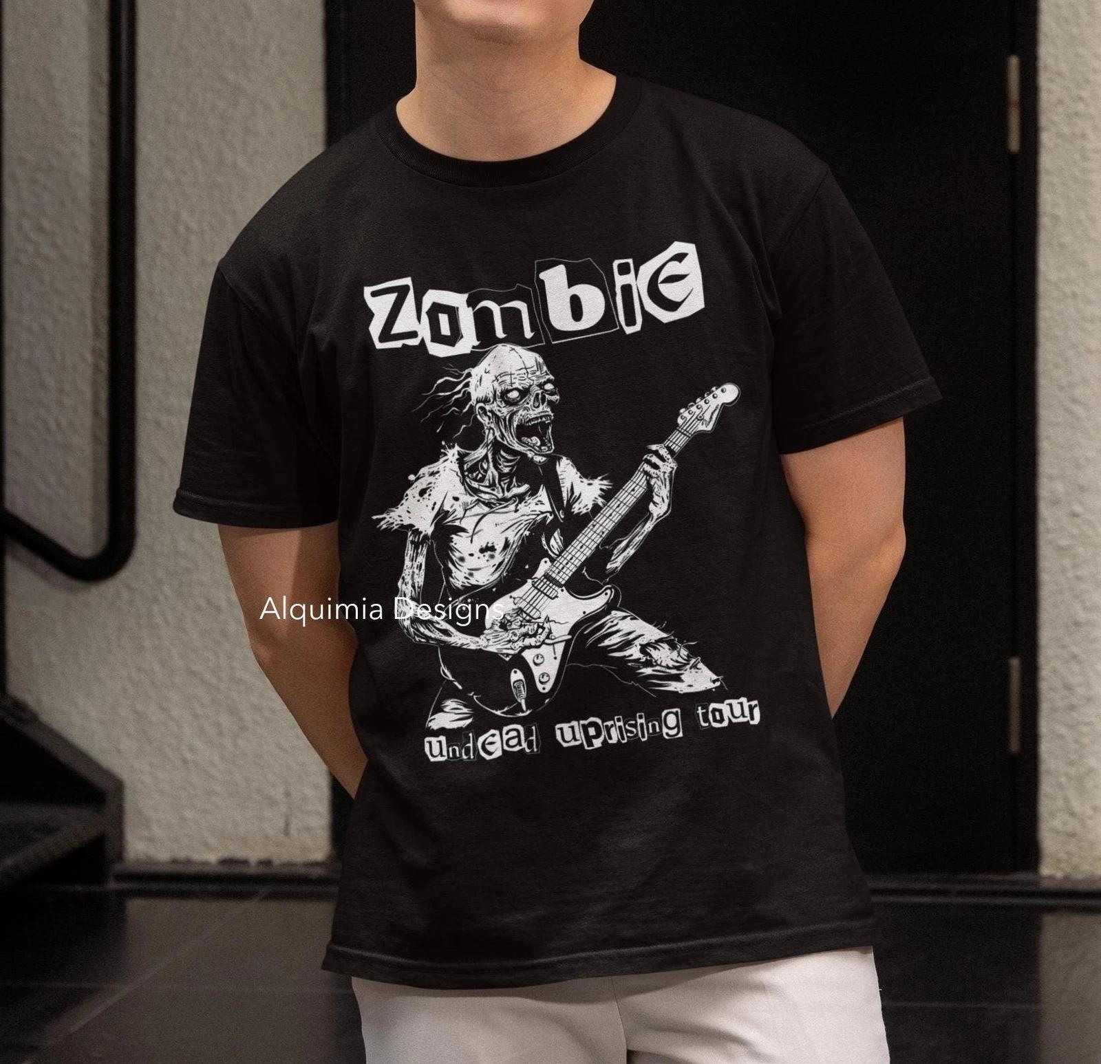 Zombie Undead Uprising Tour Shirt, Zombie Guitar Player 4XL