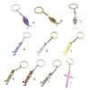 Fashionable Metal Letter/Fish/Crosses Pendant Key Rings Charm for Trendsetters