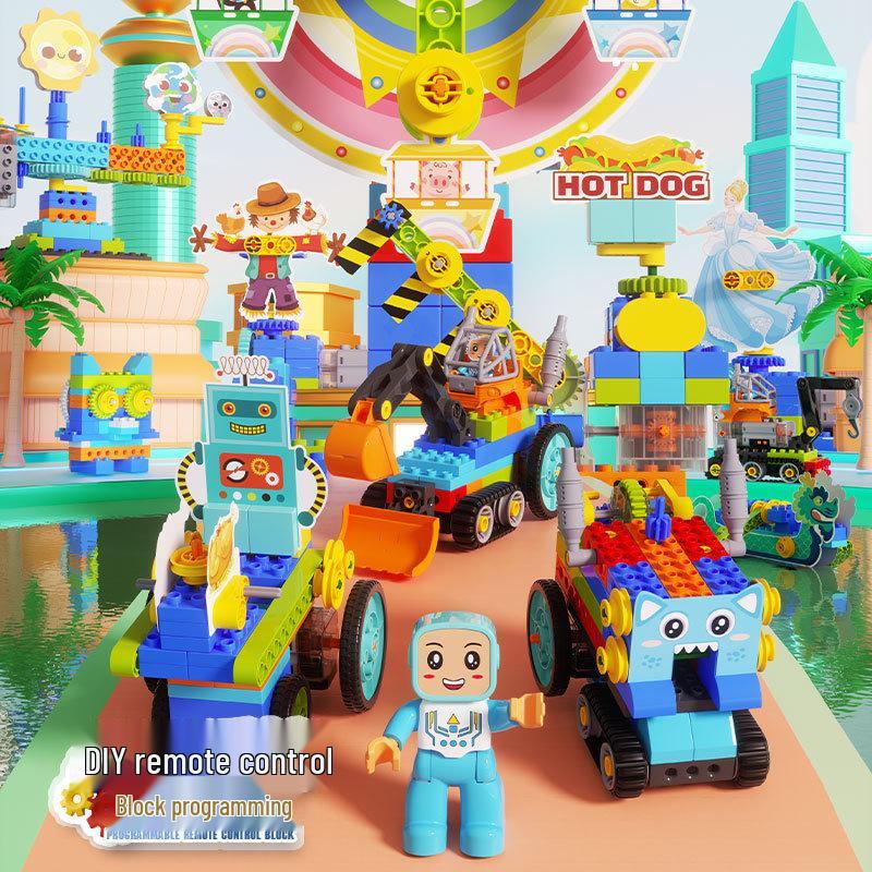 

Kids Electric Remote Control Engineering Robot Building Blocks Toy