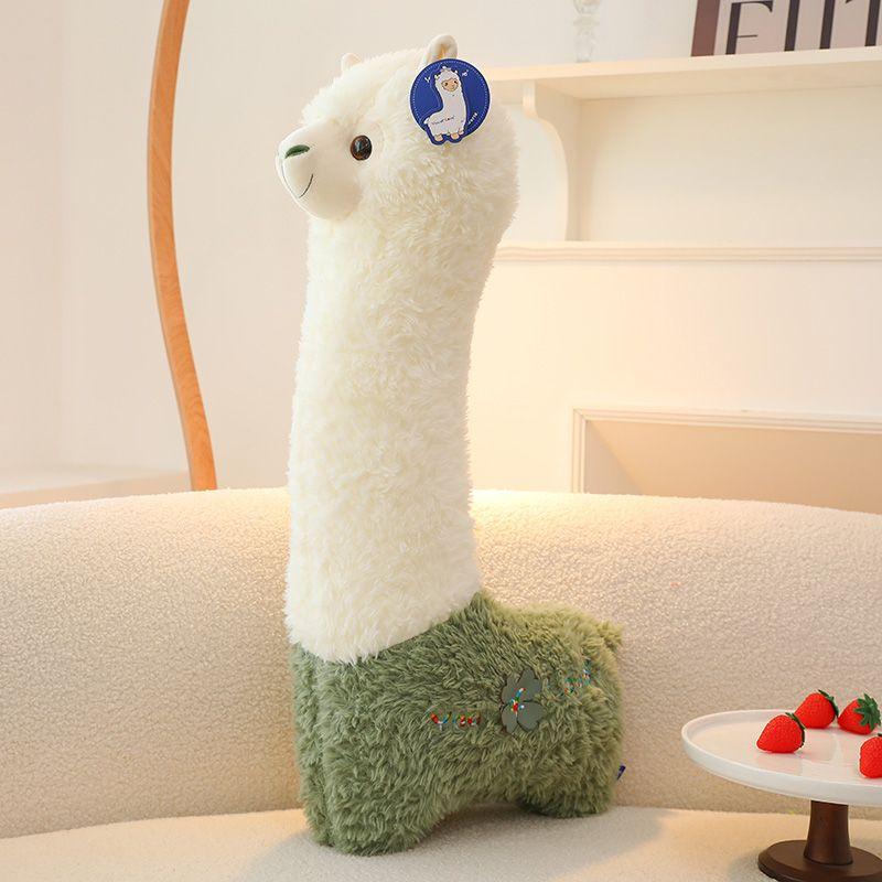 

New Arrival Cute Alpaca Doll Sleep Pillow Leg-Supporting Doll Sleeping Doll Soft Toy on Bed Birthday Gift Green Alpaca 55cm [can print a photo for free]]