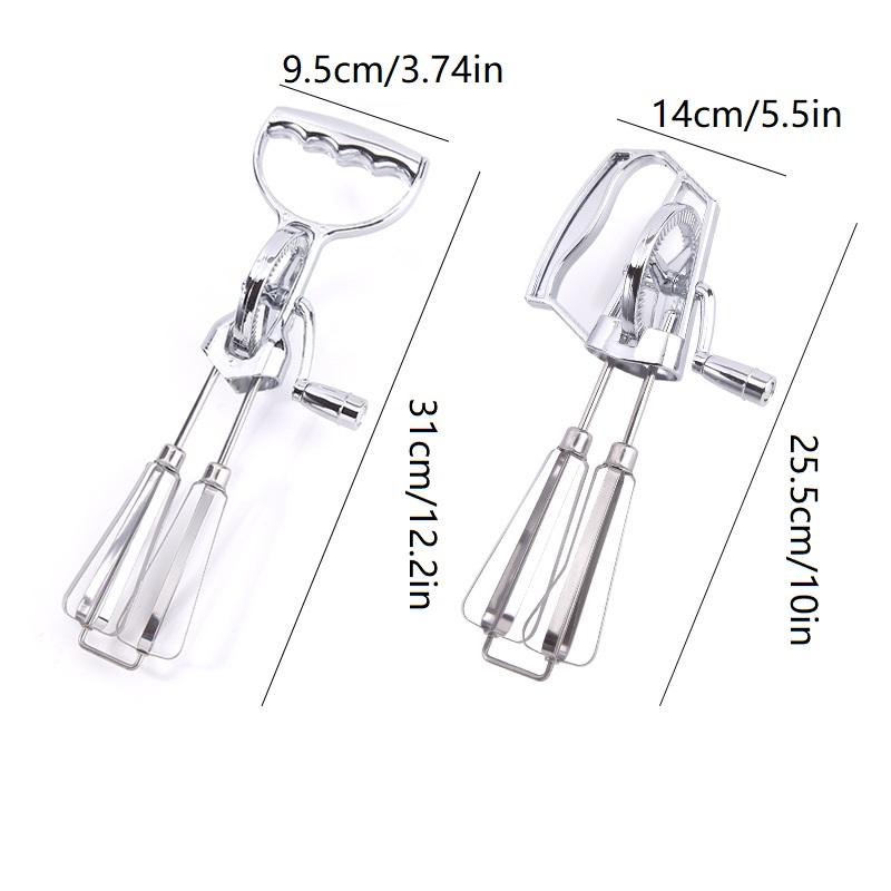 .1pc Hand Crank Mixer Manual Stainless Steel Egg Whisk Multifunctional Dishwasher Safe Egg Beater Portable Egg Mixer For Baking