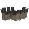 VidaXL 9-piece Garden Dining Set Grey Cushions Wicker 3276745