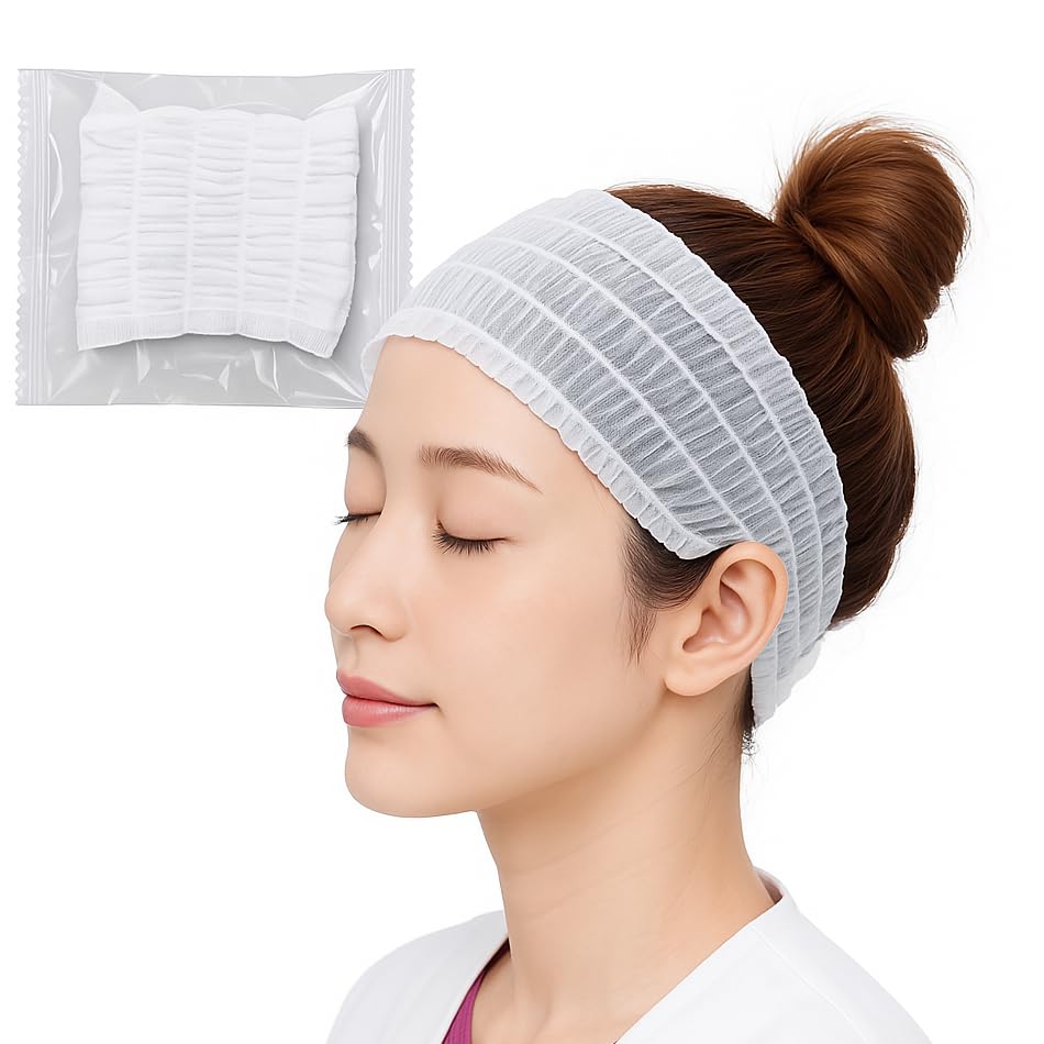 

Кристалл Крафт Волосы Большой Вместимости Шапочки для Волос для Лица 100 Индивидуально Упакованных Резинок, Одноразовые, Для Мытья, Штук, белый