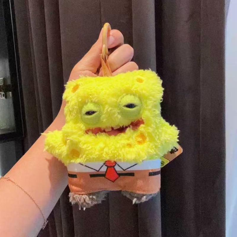 Cute Ugly Monster Plush Keychain Patrick Star Style Pendant Funny Doll Boy Birthday Gift Accessory 12-14cm