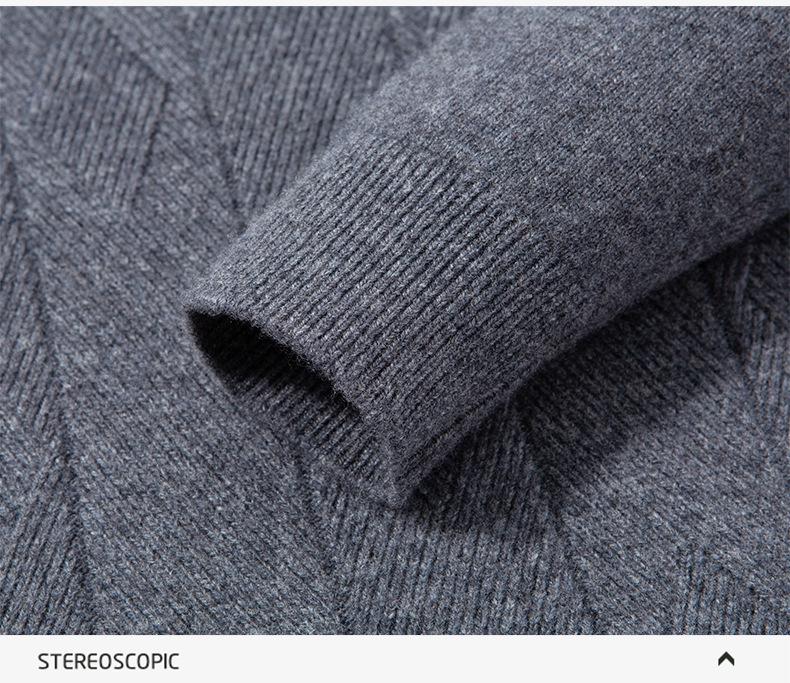 Men's Winter Thick Knit Sweater - Half-High Collar, Middle-Aged Dad Style, Warm & Loose Base Layer.