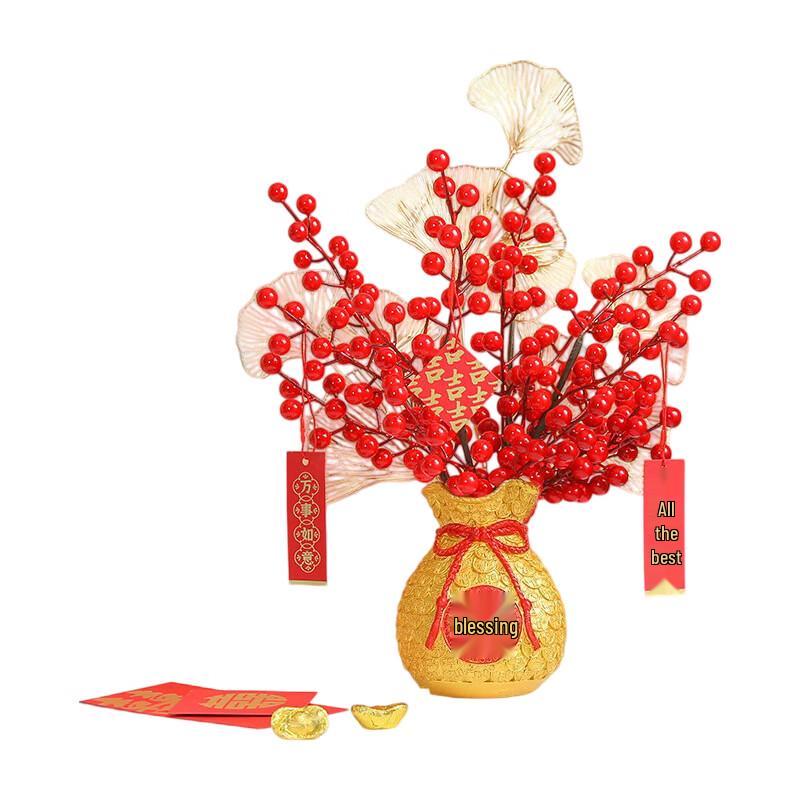 Resin Lucky Bag Vase Ornament Set