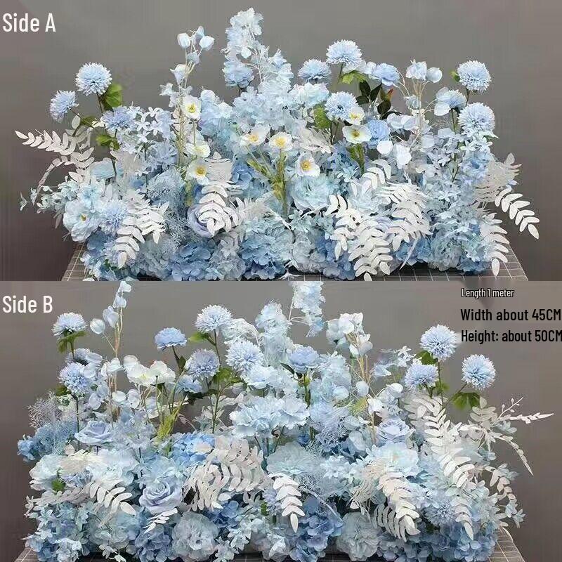Große Seidenblumen für Hochzeitsgang und Wanddekoration