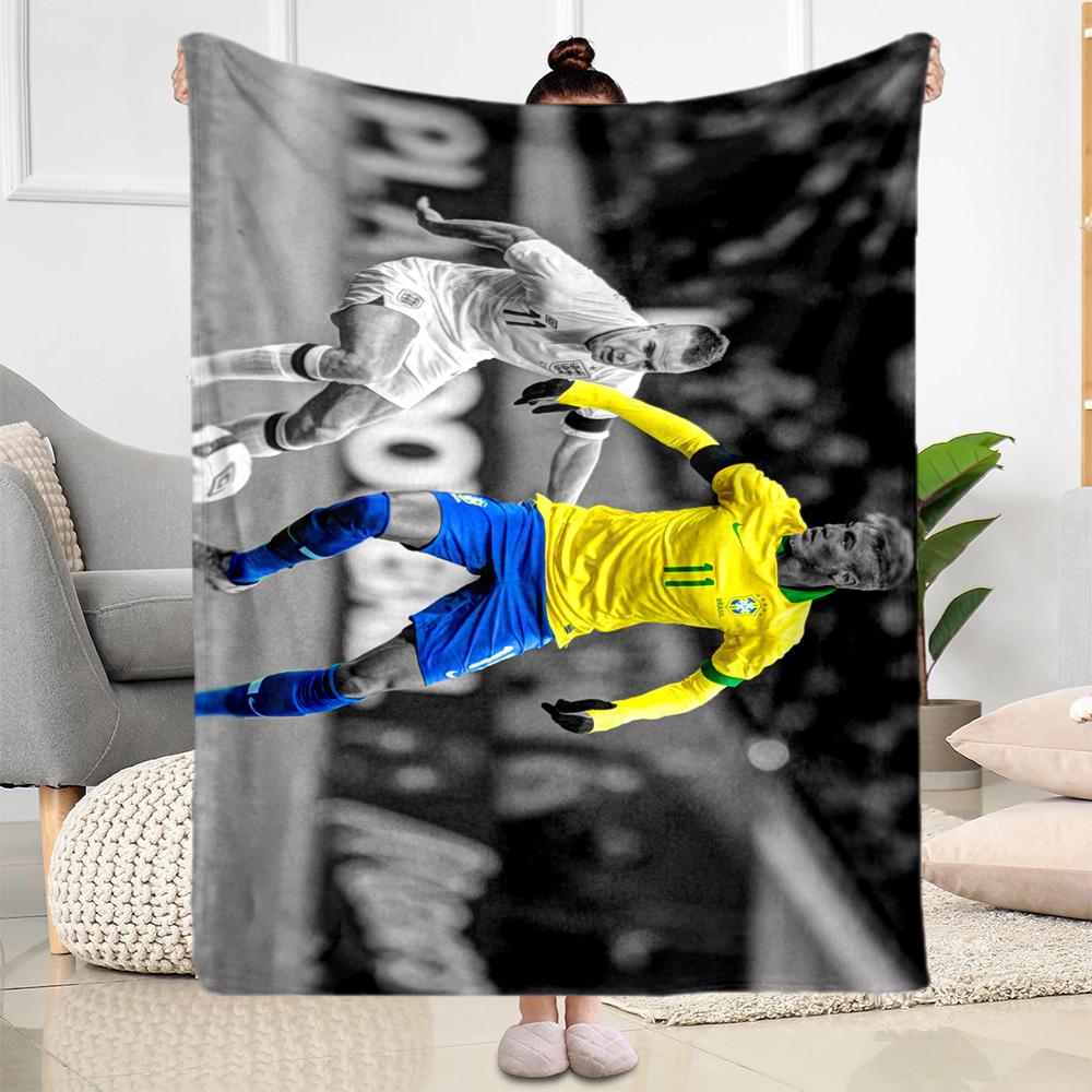 Brazilian Football Legend Blanket Soft & Cozy Perfect for Livingroom Chair Sofa Four Seasons Multipurpose Modern
