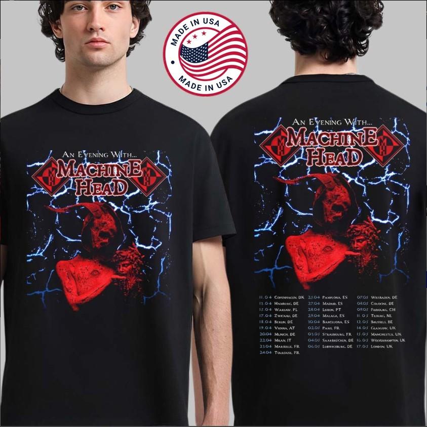 Machine Head TShirt 2026 An Evening With Tour Dates April May Double Sided Tee Unisex T-Shirt L