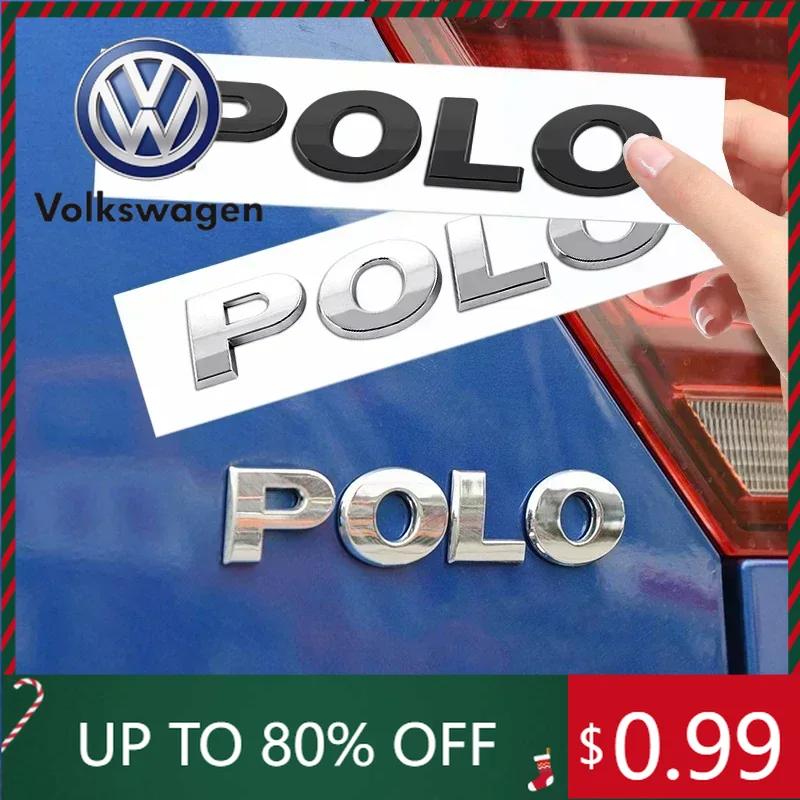 2026 Hot For VOLKSWAGEN VW Black Silver Chrome 3D ABS POLO Rear Trunk Sticker Car Styling Auto Body Side Fender Badge Letters Em