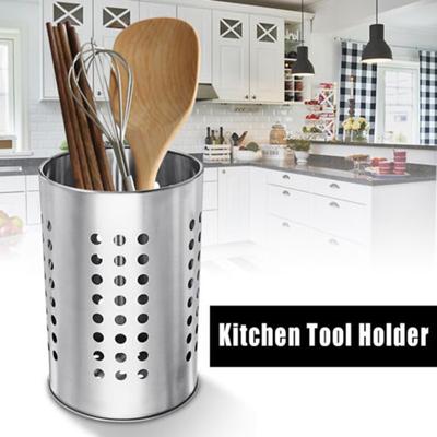 Stainless Steel Cutlery Utensil Kitchen Drainer Chopstick Container Holder Rack