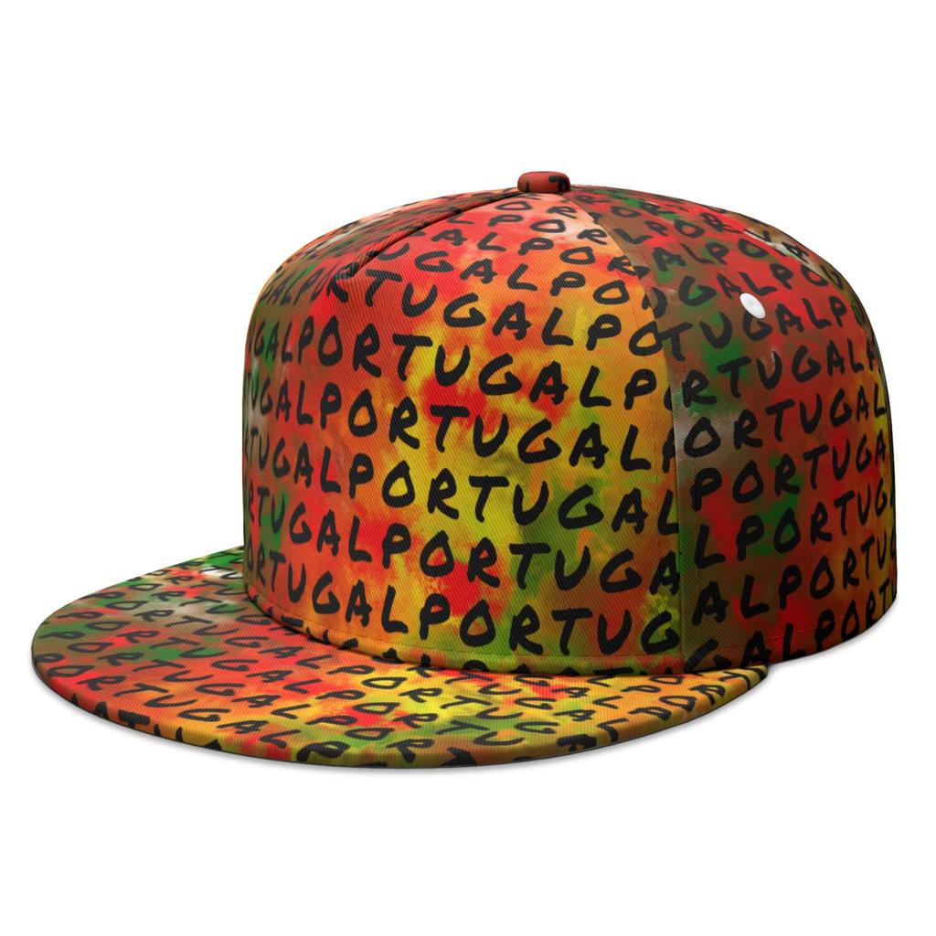 Portugal Free Custom Name Number Logo Flat Brimmed Cap Nation Flag Pt Portuguese Country College Print Photo Hip-hop Hat