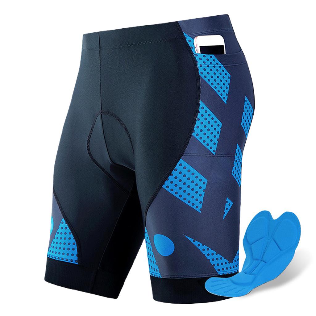 Ademende Fietsbroek Heren 4D Gewatteerd Schokbestendig Fietsbroek Sneldrogend Halve Broek