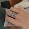 Style Urban Modern Hollow Geometric Ring For Women With Adjustable Size Made From 925 Silver Pure