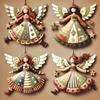 4 Pezzi/Set Decorazione Sospesa Angelo Vintage Ornamento Sospeso Albero di Natale Fantasy in Legno Decorazione Natale per Casa Regalo Nuovo Anno 2026