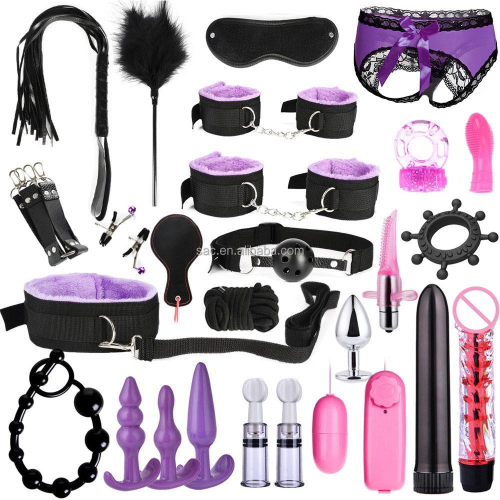 SacKnove Soft Nylon Luxury 26pcs Alternative Set Implementos De Tied Gear Sex Toys Restraint Bondage Kit for Adult