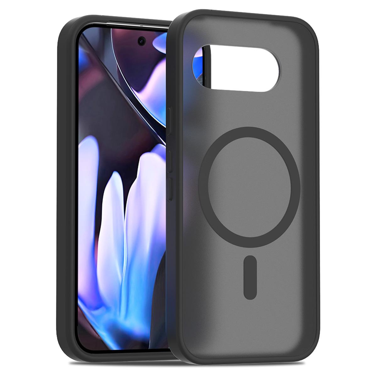 

Для Google Pixel 9a Магнітний Чохол ТПУ Рамка Акрилова Задня Панель Чохол для Телефону Шкіряний Дотик A