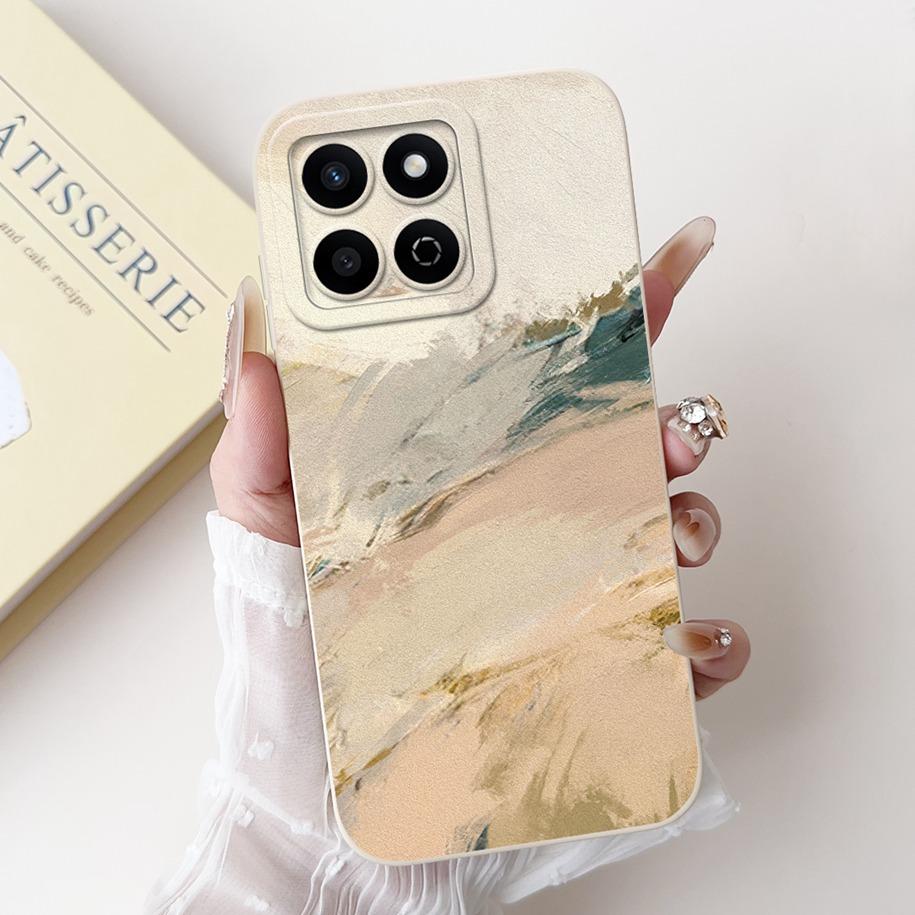 Shockproof Case For Honor X7c Cover HonorX7c 4G Funda Fashion Bowknot Marble Soft Liquid Silicone Cases For Honor 200 Smart Etui