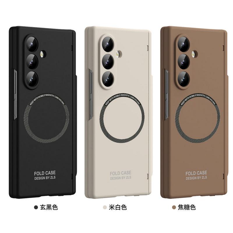 Rugged Magnetic Phone Case For Samsung Galaxy Z Fold 7 6 5 5G For Magsafe With Stylus Pen Holder Screen Film Hard Cover Shell