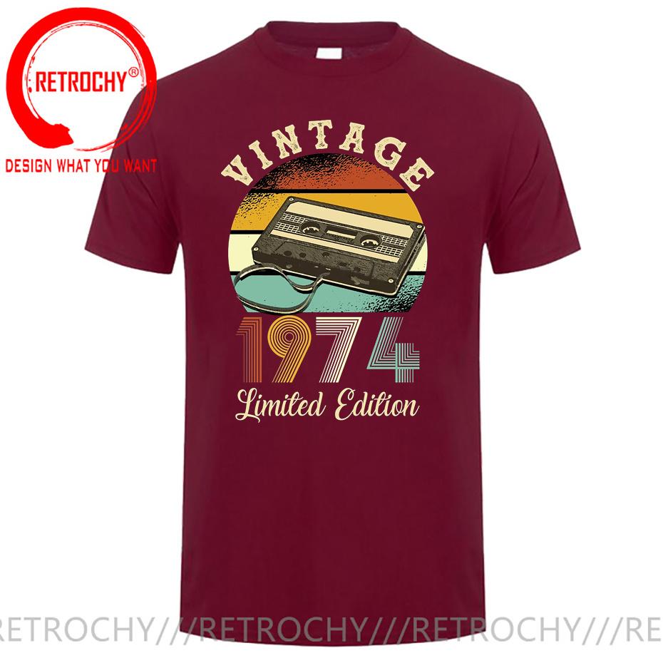 Retro Limited Edition Born In 1974 T Shirt Unisex Vintage 1974 Tshirt Cassette Tape Teeshirt Unisex Unisex Tshirt 70s Birthday Clothes