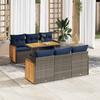 VidaXL Garden Furniture Set with Cushions 7 Pcs Grey Braided Resin Acacia 3327673