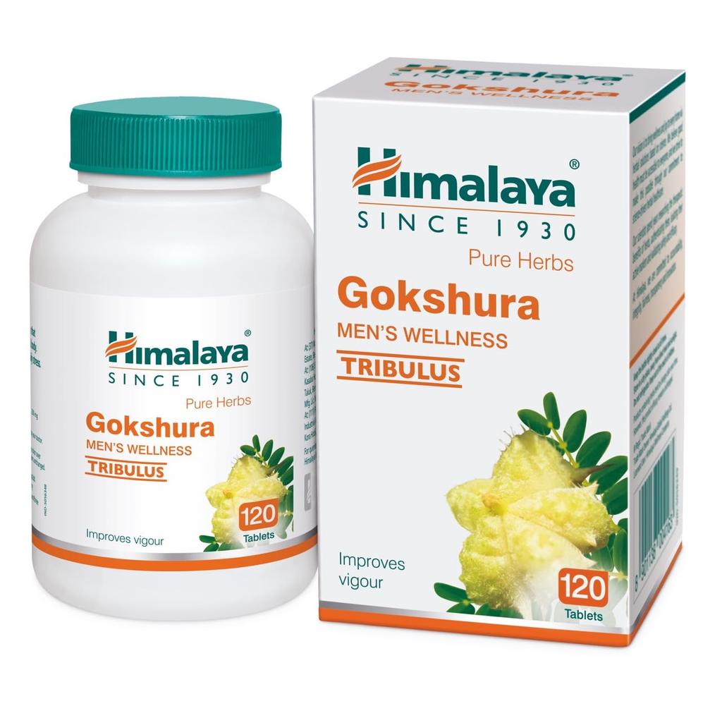 Himalaya Herbals Gokshura Tribulus Terrestris Tablets for Men’s Vitality, 120 Count, Boosts Stamina, Strength & Wellness Naturally
