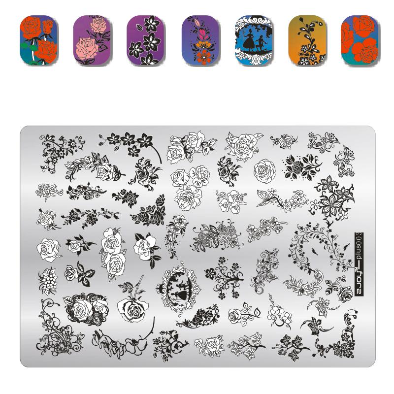 9.5X14.5cm Big Size Nail Stamping Plates Flower/Geometric Designs Nail Art Template For DIY Nail Decor 5.6cm round Stamper Plate