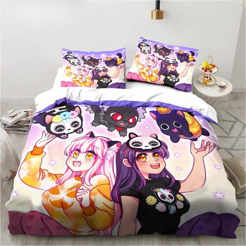 

Мультяшная игра Милый Афмау с крыльями Комплект постельного белья для мальчиков и девочек Твин Queen King Size Пододеяльник Наволочка Кровать для мальчиков и девочек Взрослый 135X200cm