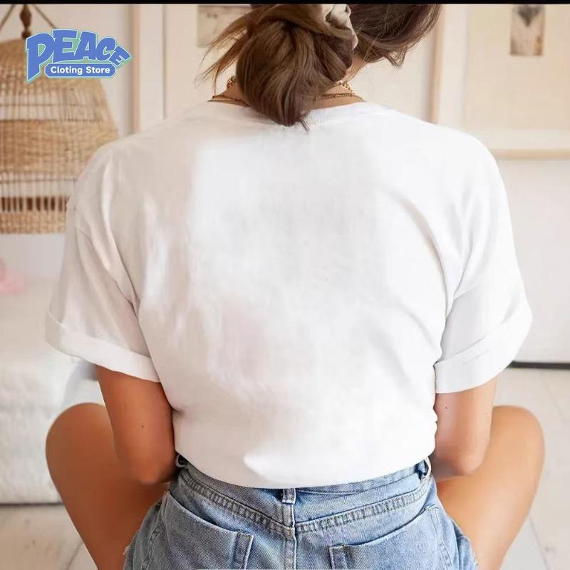 Beautiful Shell Printed T-shirt for Women's Shirt 100% cotton T-shirt Summer Fashion Casual Comfy Short Sleeve Top Harajuku Y2K