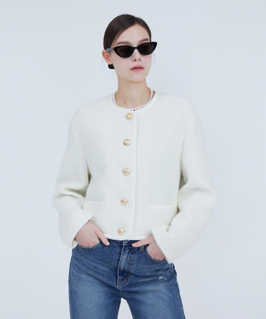 Pinblack Wool Tweed Cardigan
