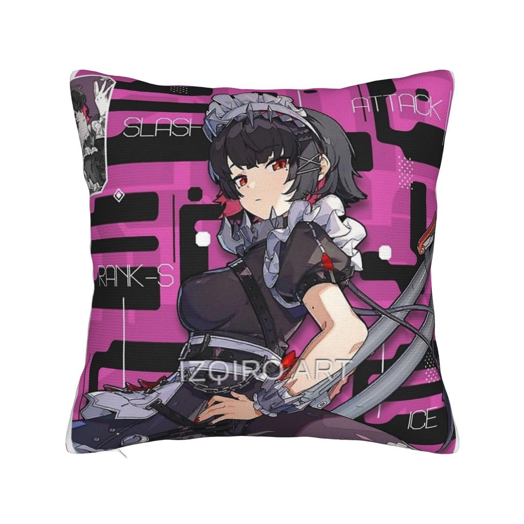 Zenless Zone Zero Cute Belle Pillowcase Printed Polyester Cushion Cover Decor Throw Pillow Case Cover Home Square 45*45Cm
