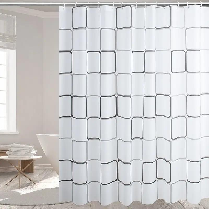Shower Curtains 180cm PVC Leaves Modern Style Bathroom Curtain with Hooks Waterproof 71 Inches Simple Funny Shower Curtain Daily